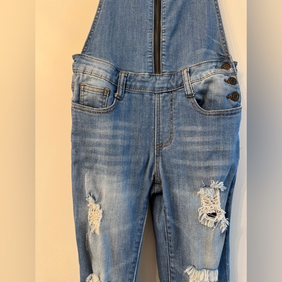 Lulus Lead the Way Light Wash Distressed Denim Overalls - Picture 6 of 11